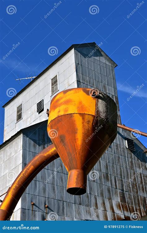 funnel shaped item for storing grain